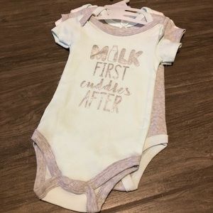 Baby Girl Mint & Silver Onesie Set